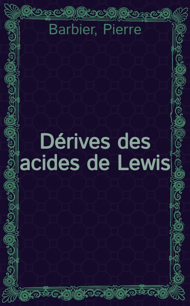 D&eacute;rives des acides de Lewis : &Eacute;tudes chimique et structurale du chloroaluminate de nitrosyle : Th&egrave;se