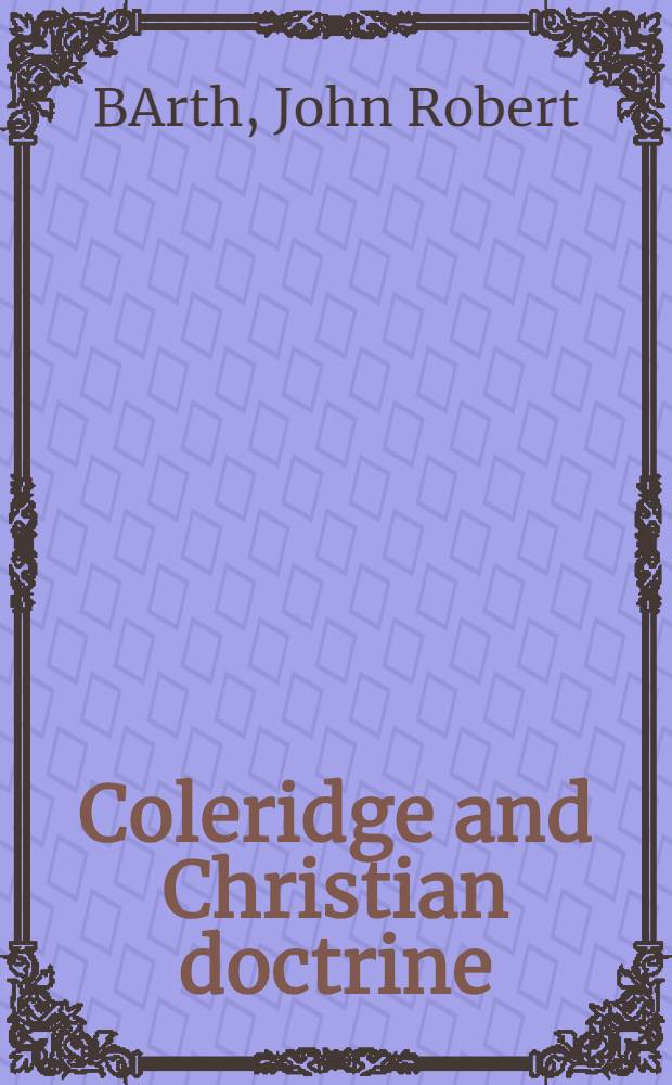 Coleridge and Christian doctrine
