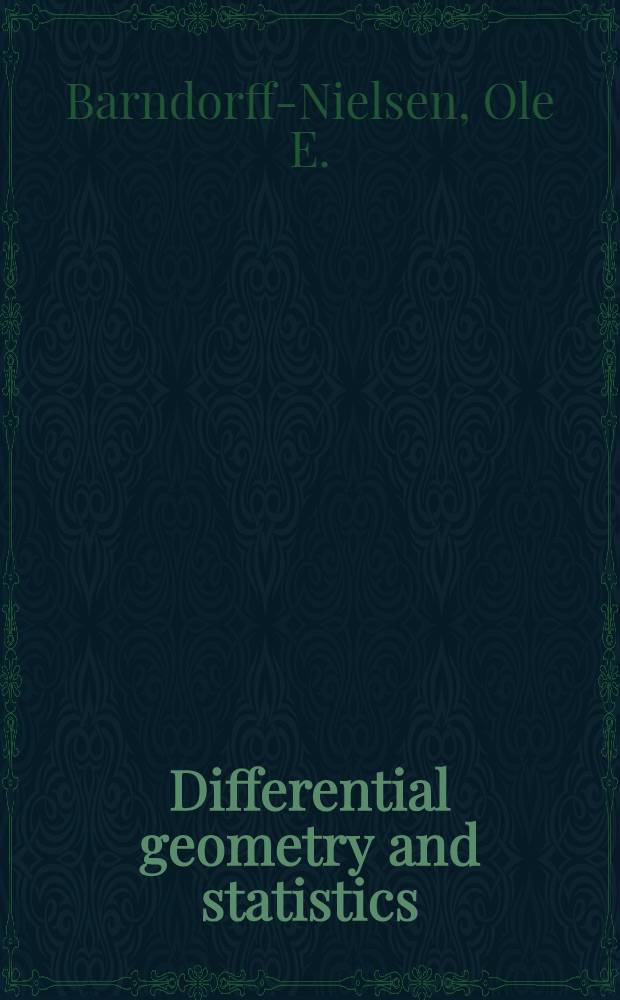 Differential geometry and statistics : Some math. aspects