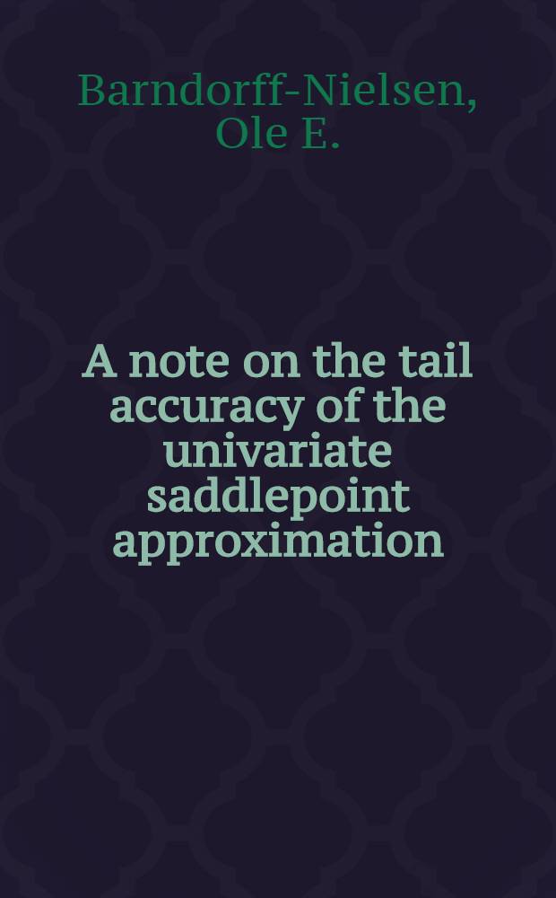 A note on the tail accuracy of the univariate saddlepoint approximation