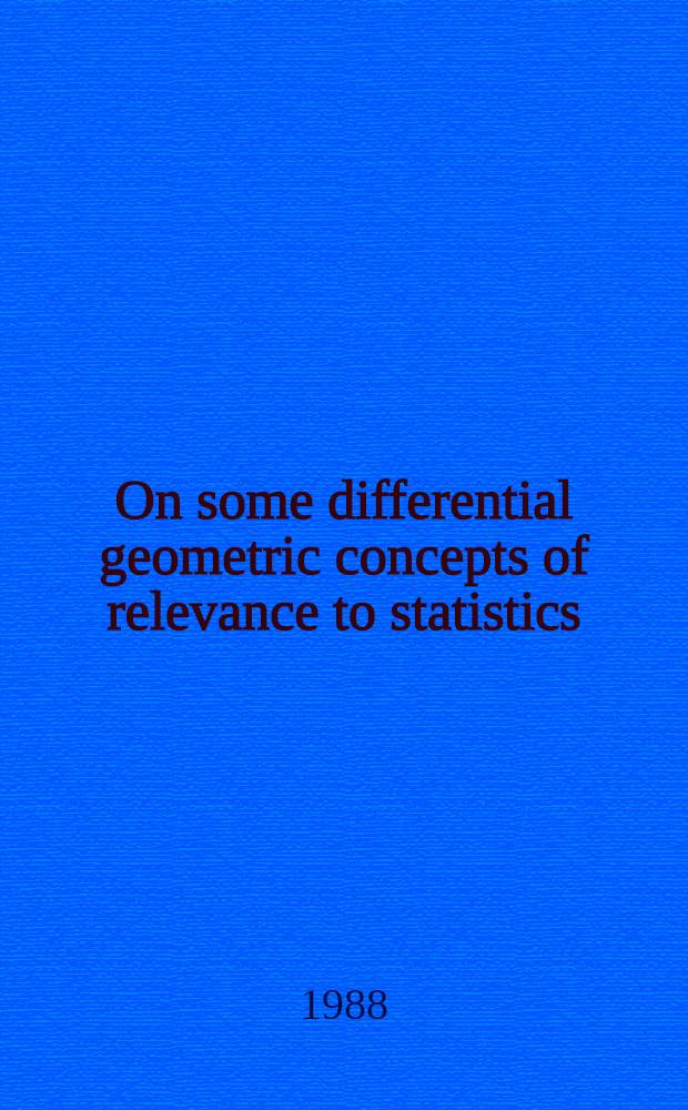 On some differential geometric concepts of relevance to statistics