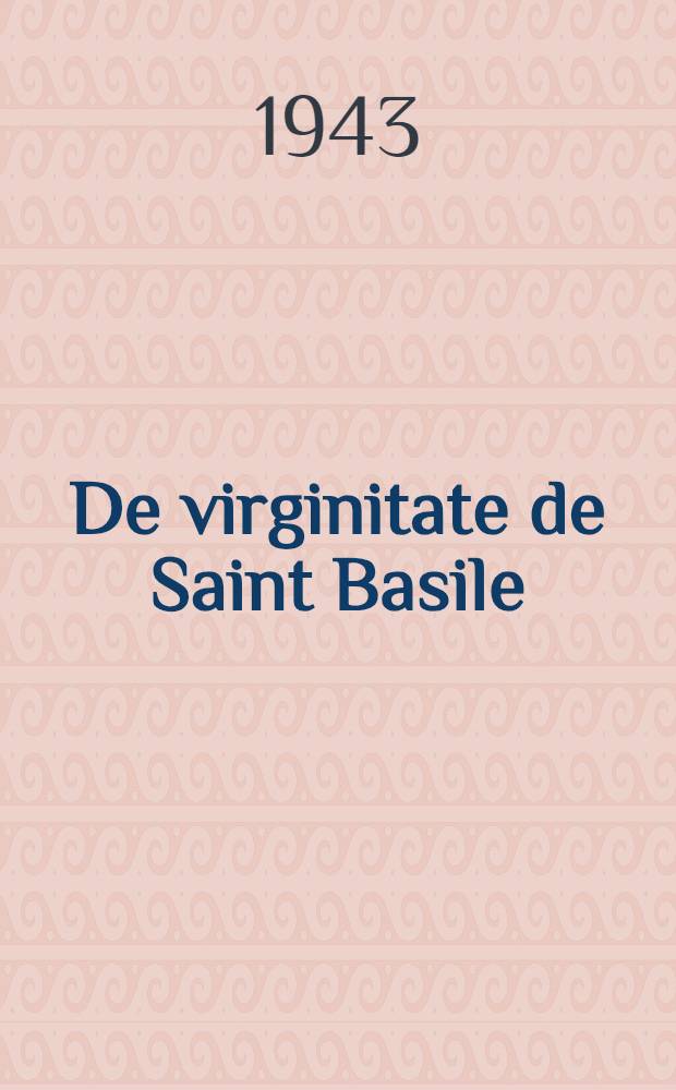 De virginitate de Saint Basile