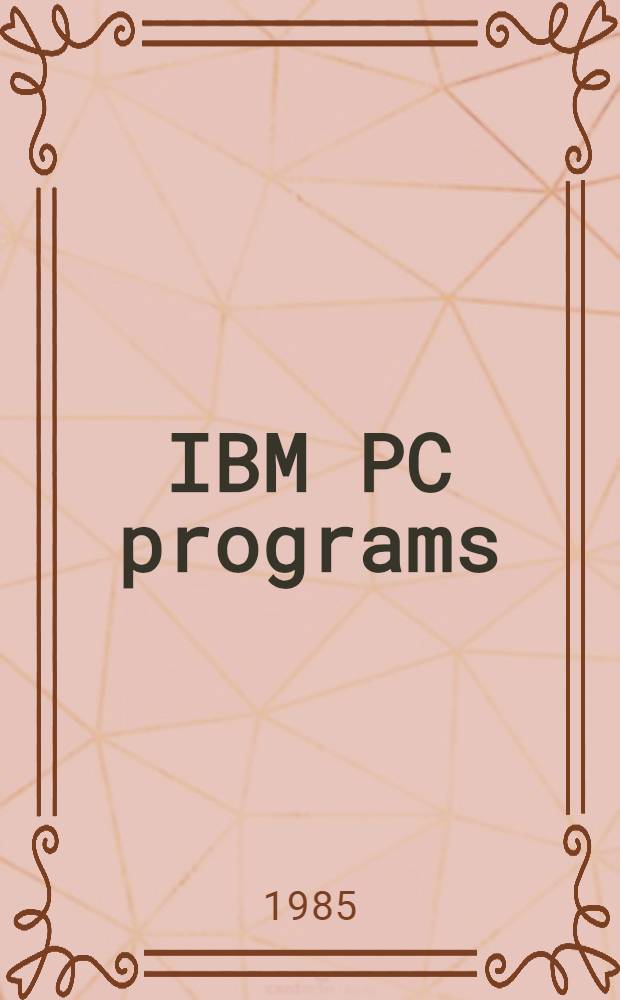 IBM PC programs