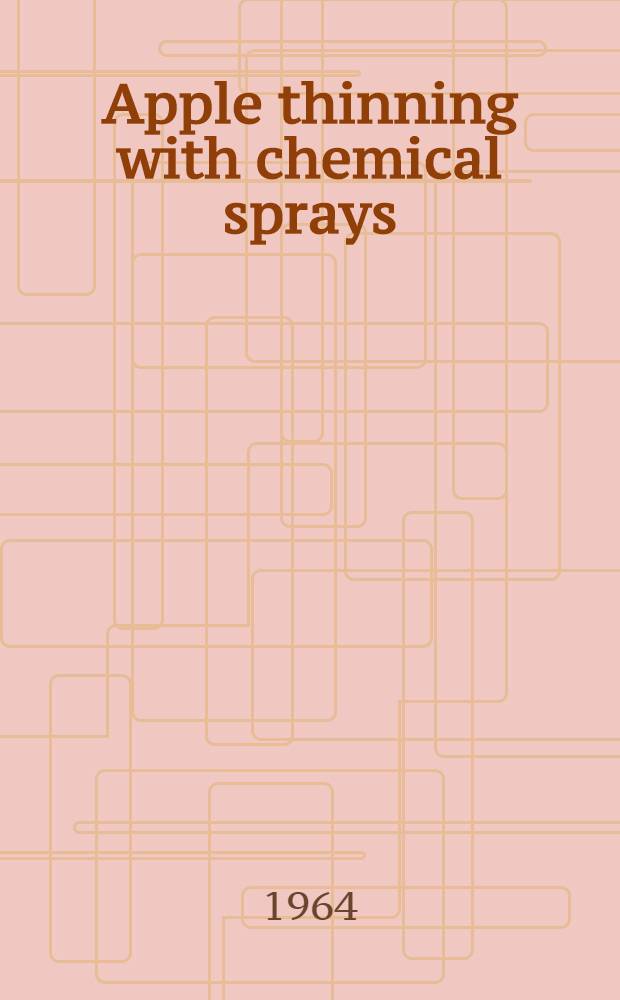 Apple thinning with chemical sprays