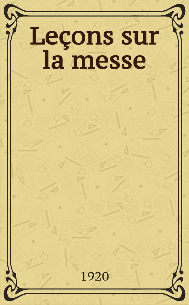 Leçons sur la messe