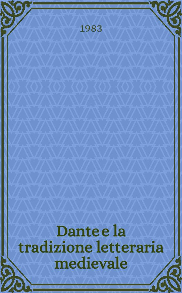 Dante e la tradizione letteraria medievale : Una proposta per la "Commedia"