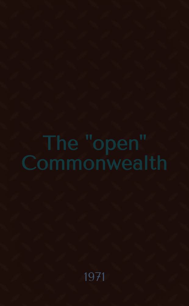 The "open" Commonwealth