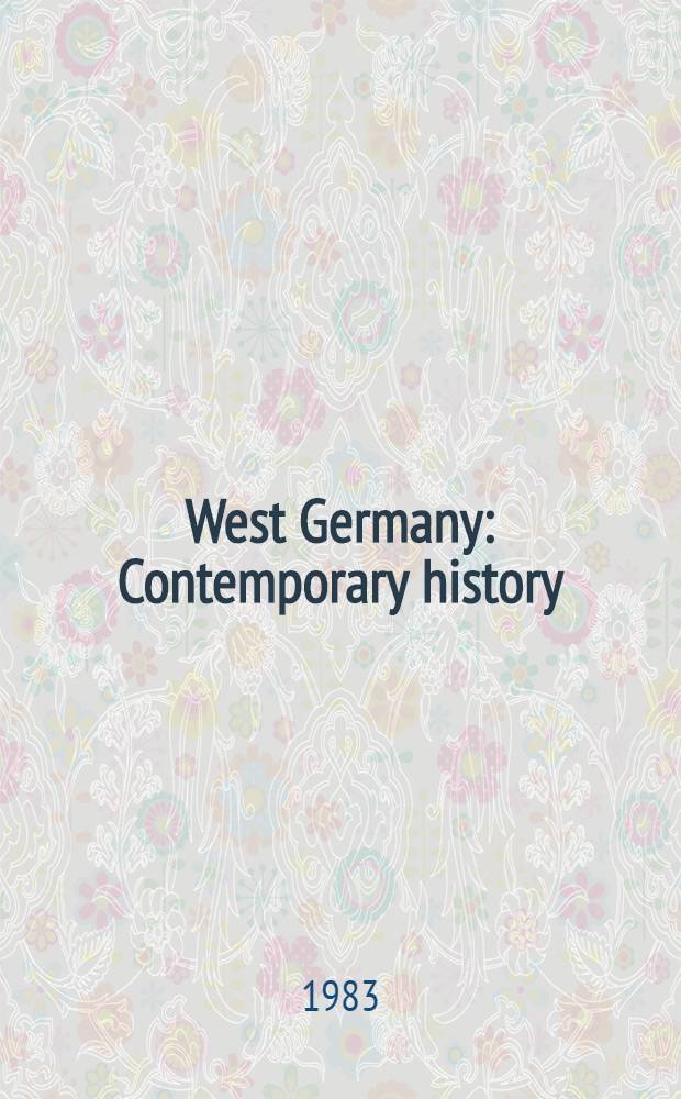 West Germany : Contemporary history