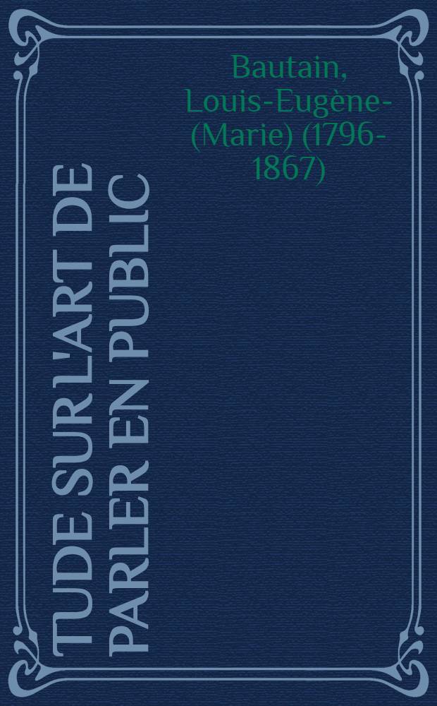 Étude sur l'art de parler en public