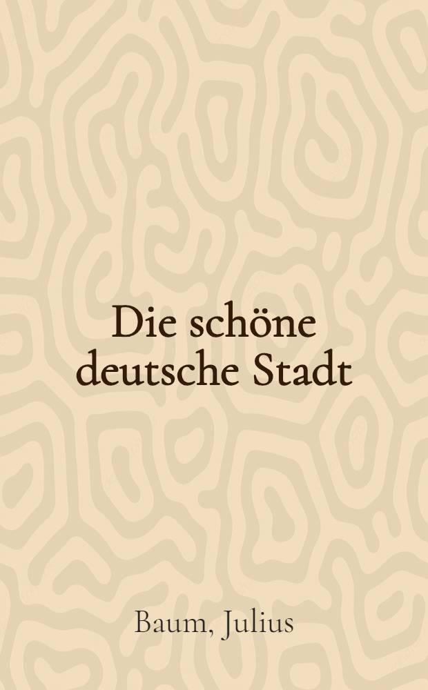 Die schöne deutsche Stadt : Süddeutschland