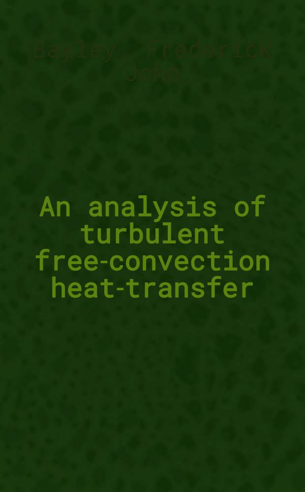 An analysis of turbulent free-convection heat-transfer