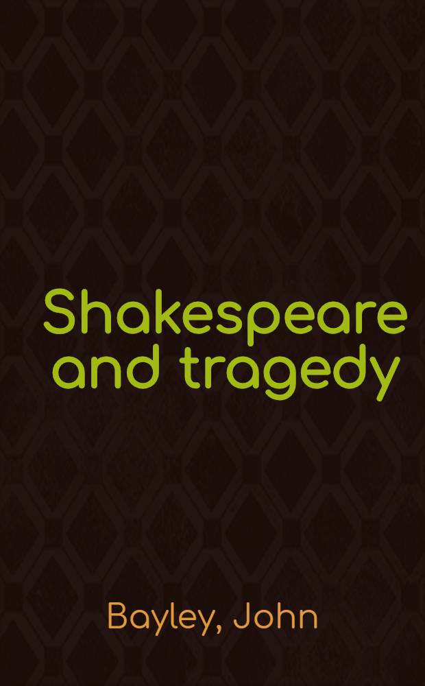 Shakespeare and tragedy