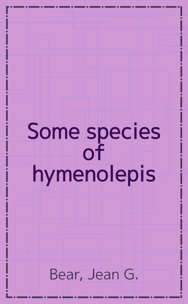Some species of hymenolepis (cestoidea) from rodents and from primates