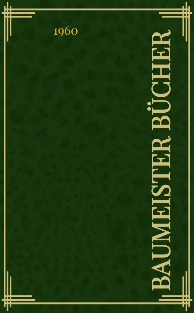 Baumeister B&uuml;cher