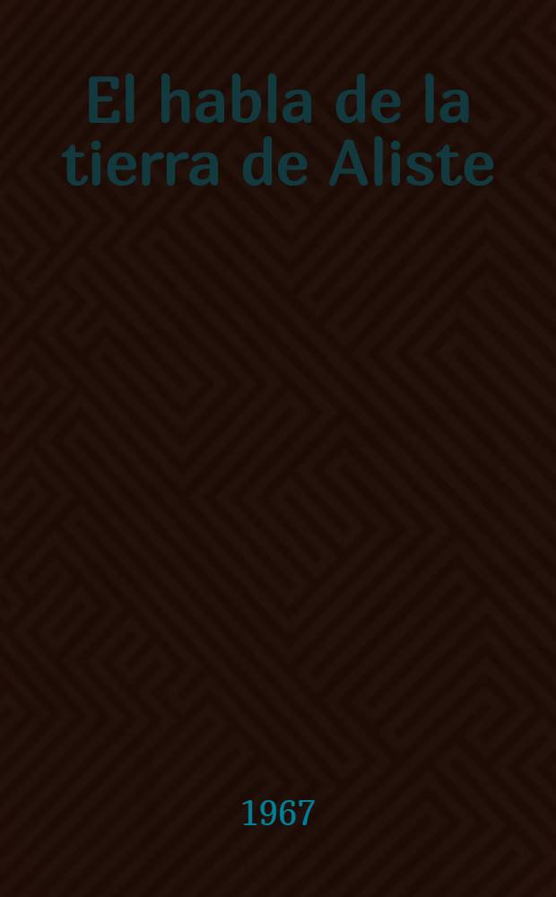 El habla de la tierra de Aliste
