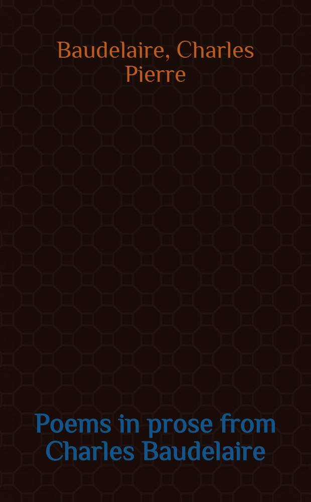 Poems in prose from Charles Baudelaire