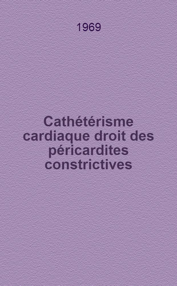 Cathétérisme cardiaque droit des péricardites constrictives : À propos de 39 cas : Thèse ..