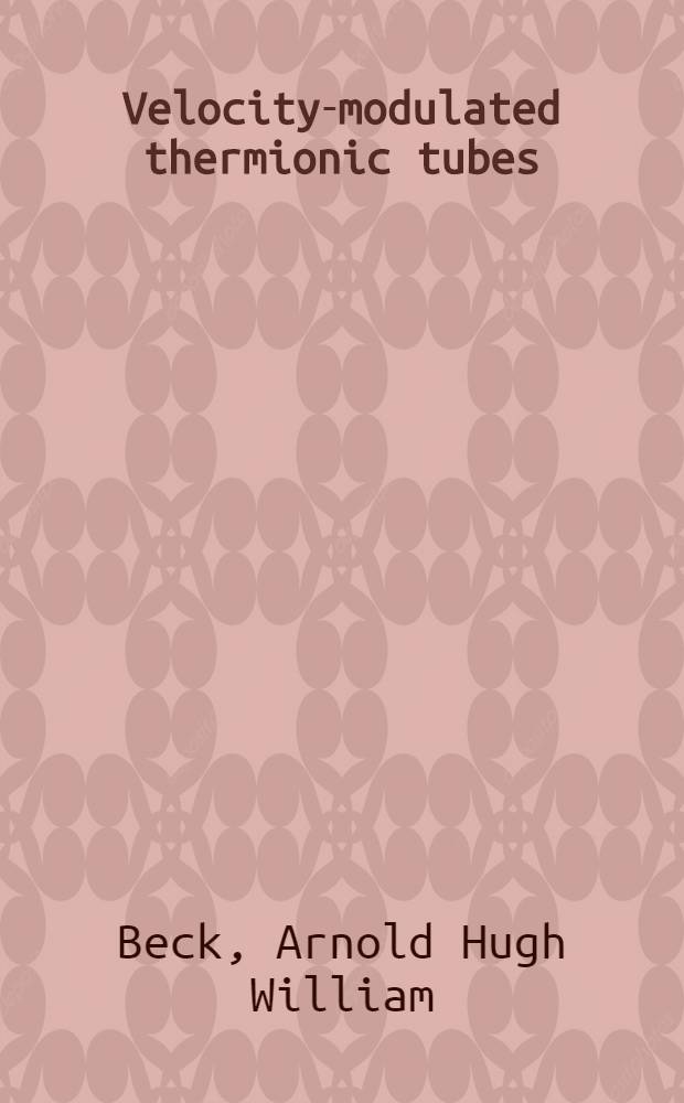 Velocity-modulated thermionic tubes