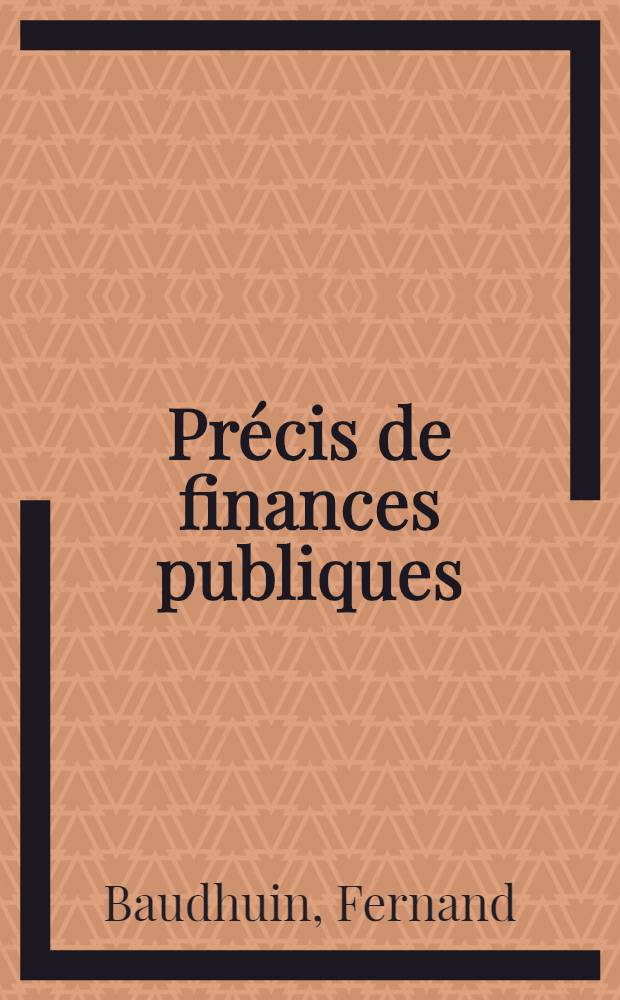 Précis de finances publiques