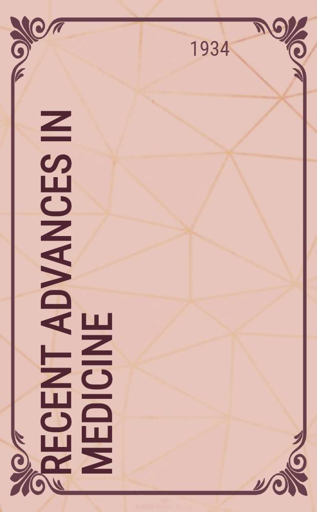 Recent advances in medicine : Clinical laboratory. Therapeutic