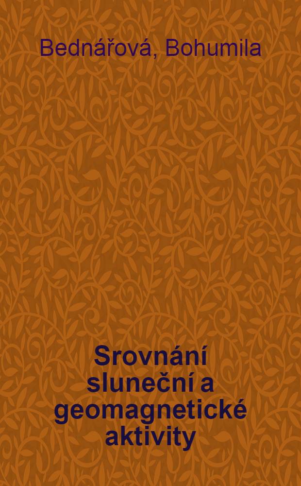 Srovnání sluneční a geomagnetické aktivity