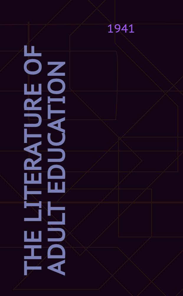 The literature of adult education
