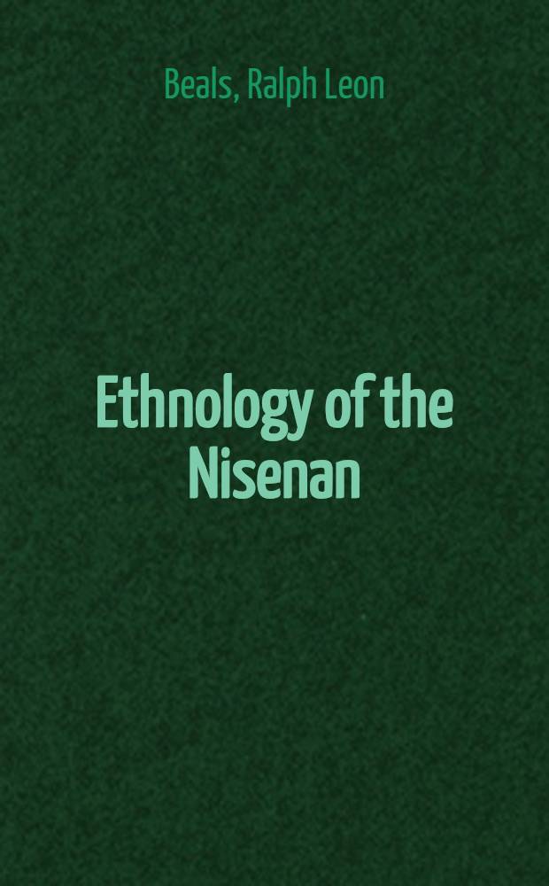 Ethnology of the Nisenan