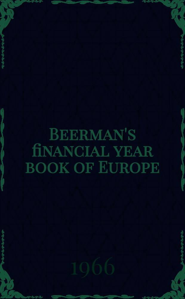 Beerman's financial year book of Europe