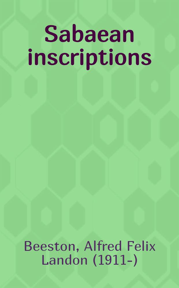 Sabaean inscriptions