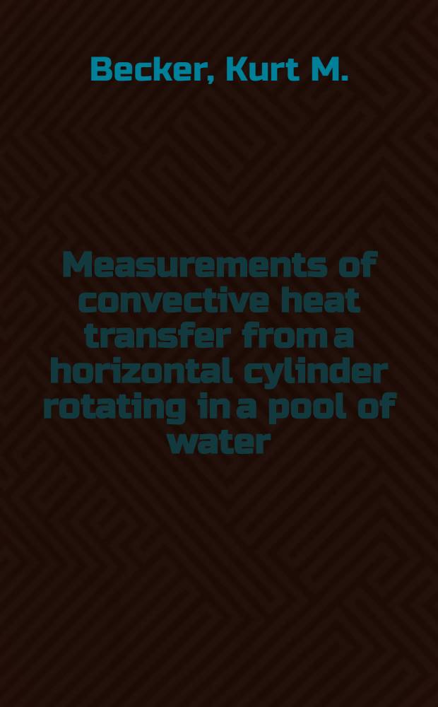 Measurements of convective heat transfer from a horizontal cylinder rotating in a pool of water