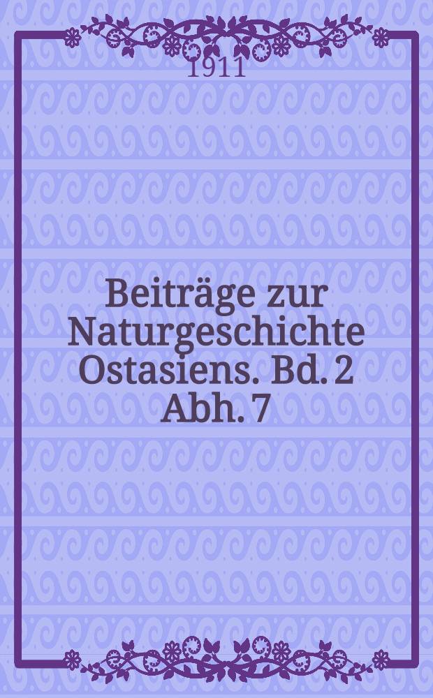 Beitr&auml;ge zur Naturgeschichte Ostasiens. [Bd. 2 Abh. 7] : Anatomie und Entwicklung eines neuen Rhizocephalen