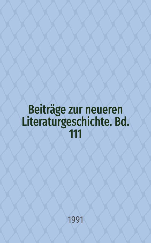 Beiträge zur neueren Literaturgeschichte. Bd. 111 : Der deutsche "Baudelaire"