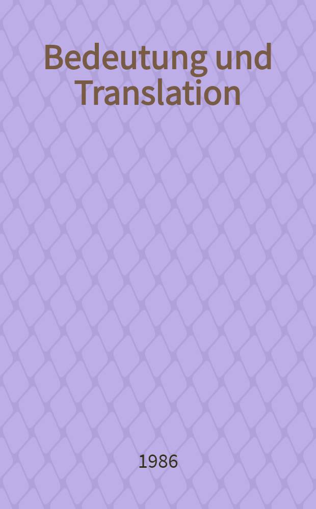 Bedeutung und Translation
