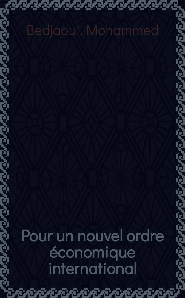 Pour un nouvel ordre économique international