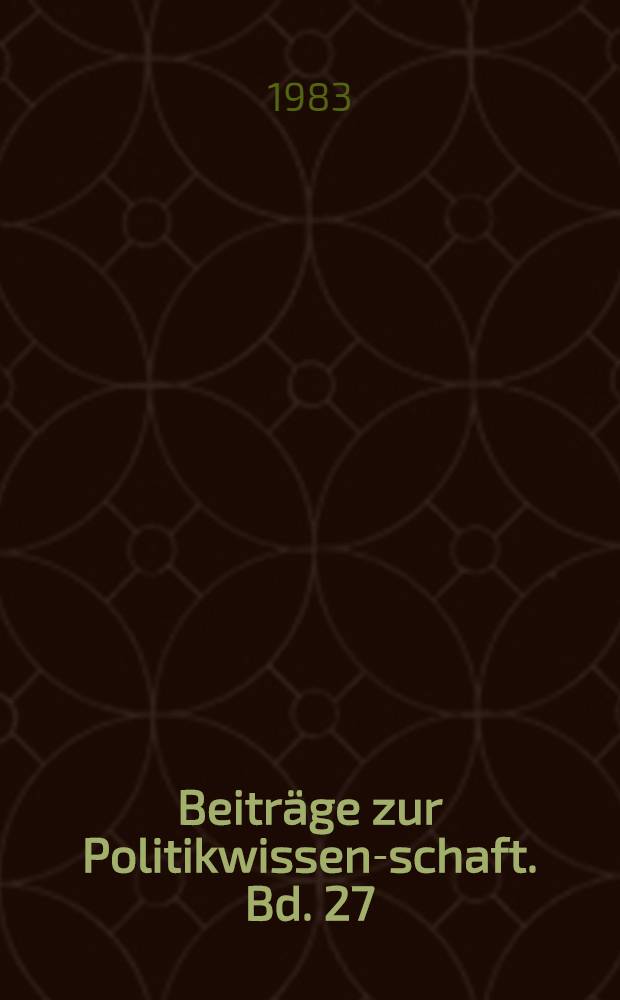 Beiträge zur Politikwissen-schaft. Bd. 27 : Wissenschaftliche Beratung der Politik, dargestellt am Beispiel von IPEKS