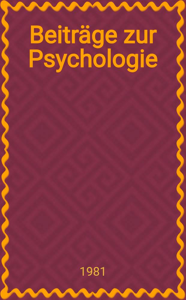 Beiträge zur Psychologie