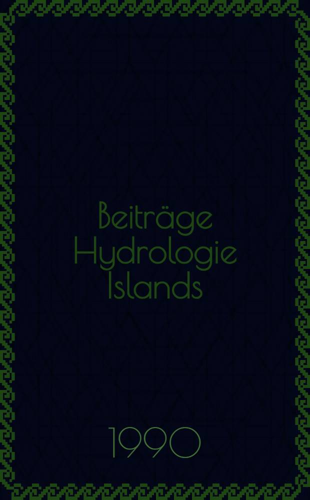 Beiträge Hydrologie Islands