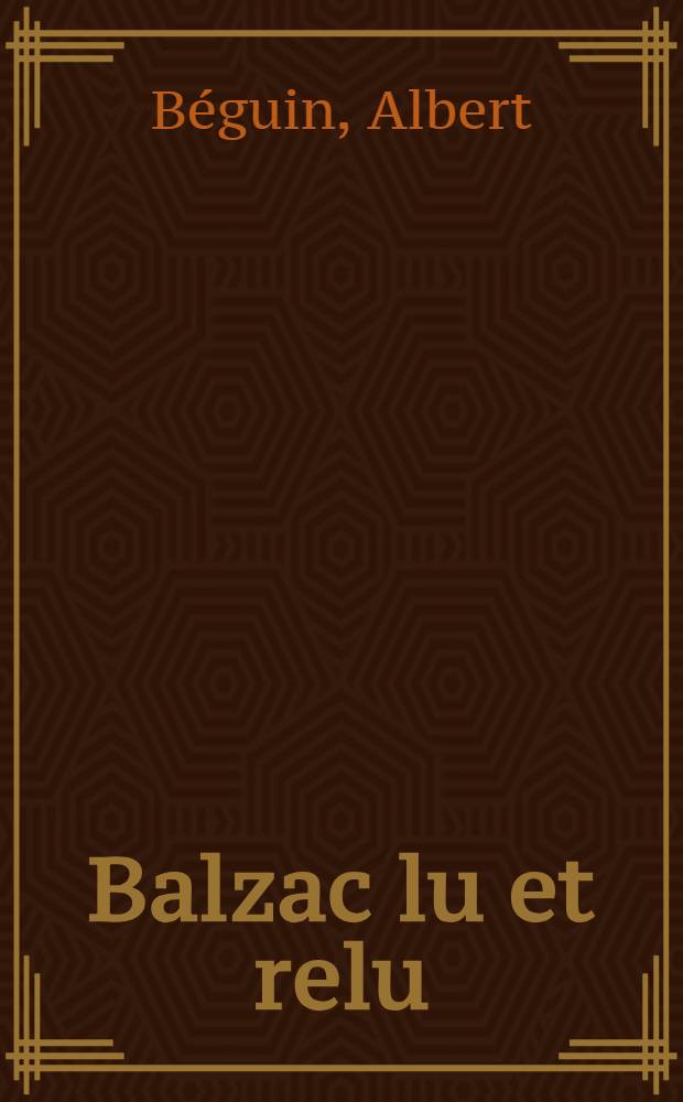 Balzac lu et relu