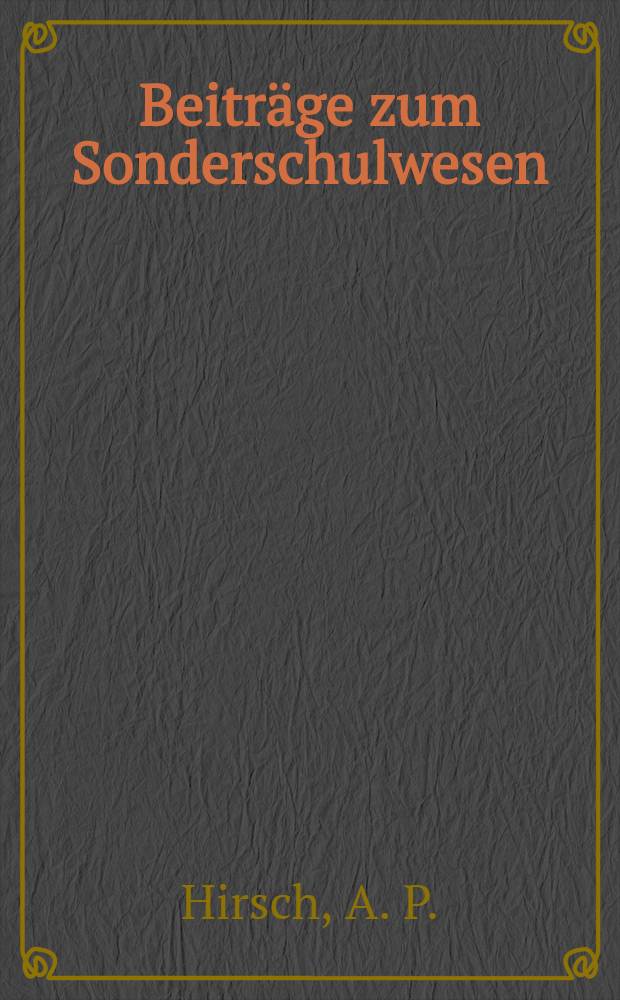 Beitr&auml;ge zum Sonderschulwesen : Schriftenreihe des Instituts f&uuml;r Sonderschulwesen an der P&auml;dagogischen Fakult&auml;t der Humboldt-Universit&auml;t zu Berlin. Bd. 5 : Beobachtungen und Betrachtungen zur sprachlichen Entwicklung eines Taubgeborenen Kindes