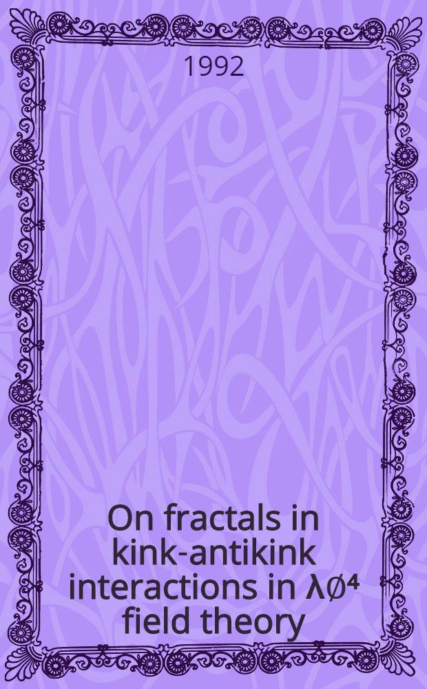 On fractals in kink-antikink interactions in λ∅⁴ field theory