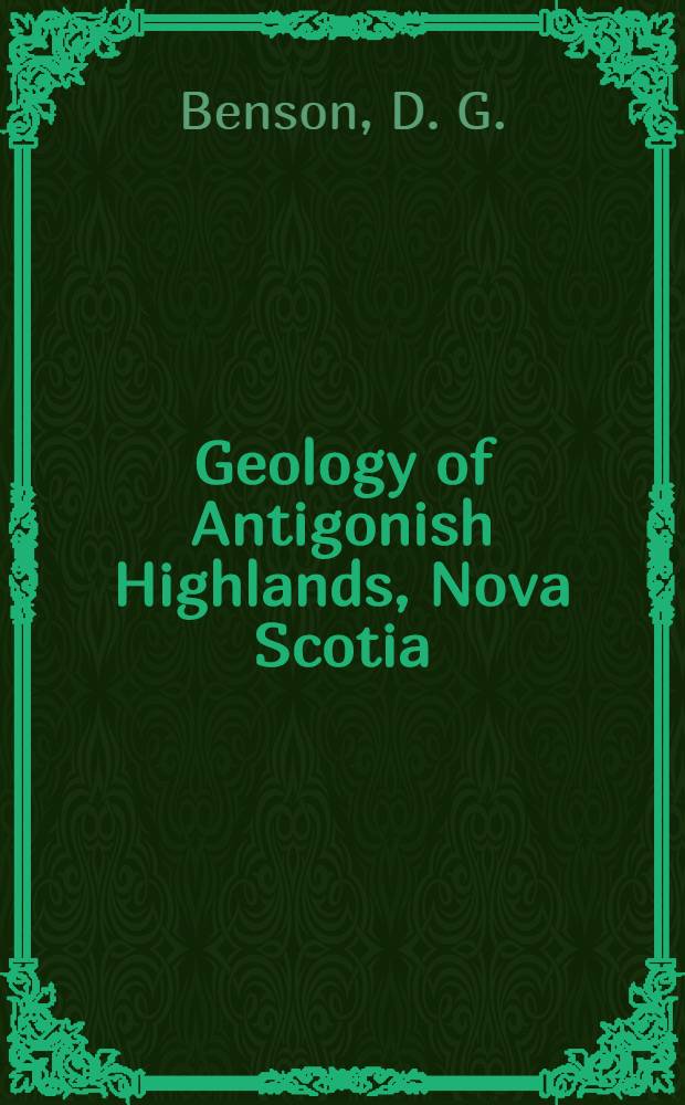 Geology of Antigonish Highlands, Nova Scotia