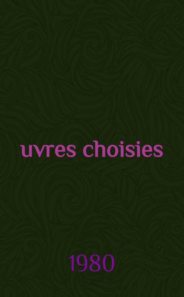 Œuvres choisies
