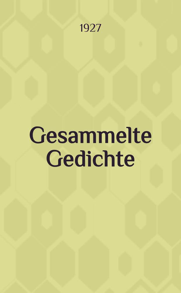 Gesammelte Gedichte