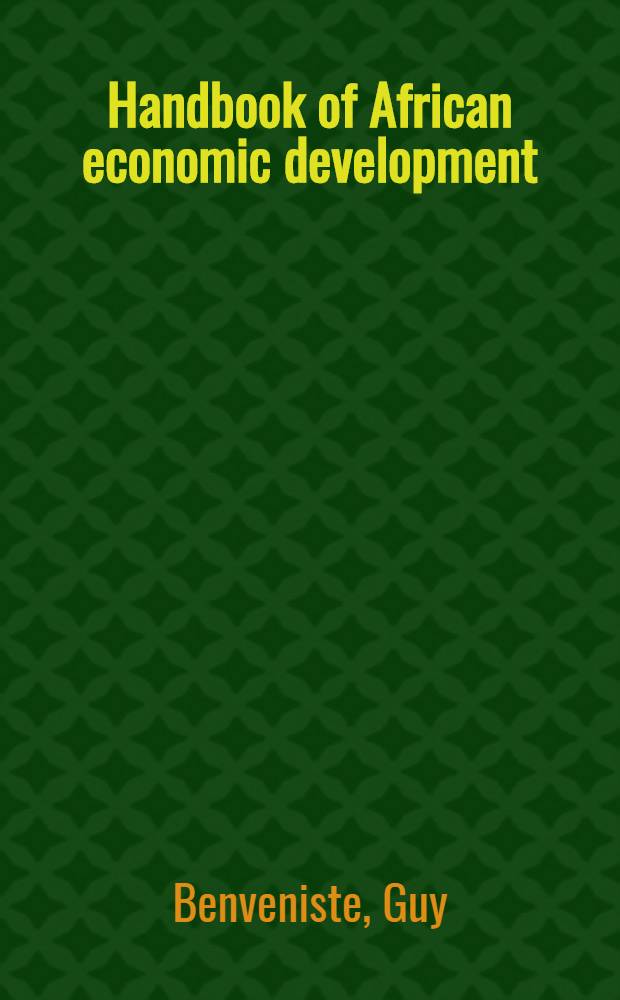 Handbook of African economic development