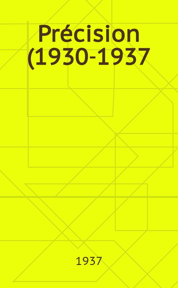Pr&eacute;cision (1930-1937) : Articles