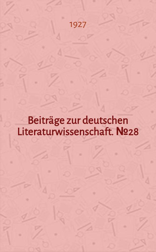 Beiträge zur deutschen Literaturwissenschaft. № 28 : Beiträge zur Stilistik von Hölderlins "Tod des Empedokles"