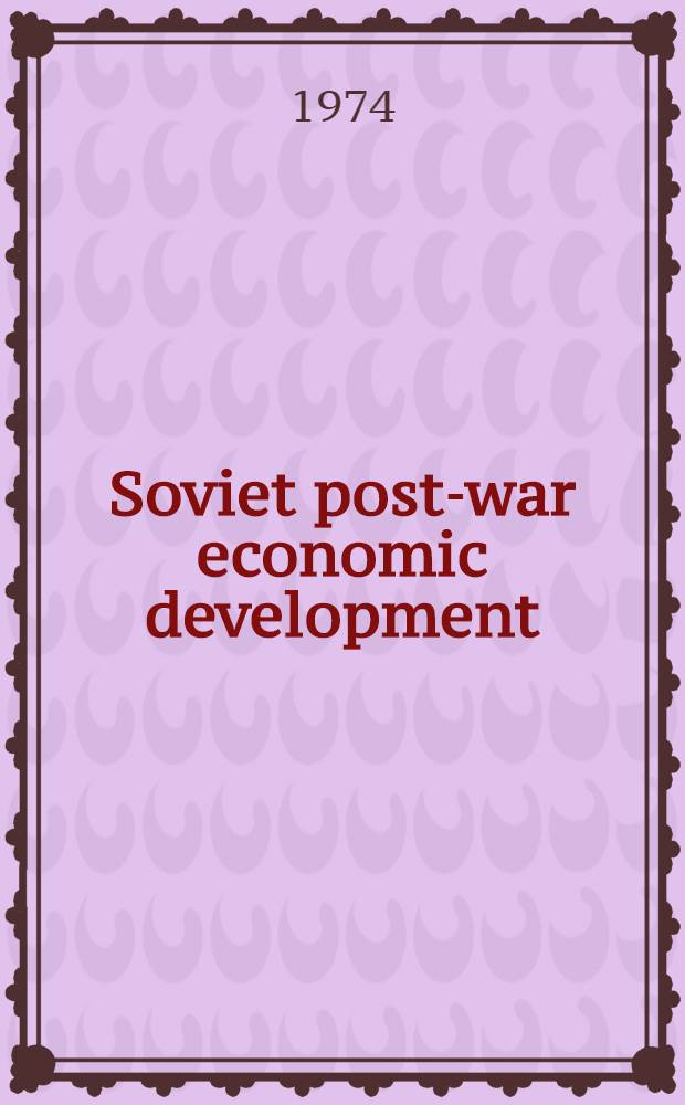 Soviet post-war economic development