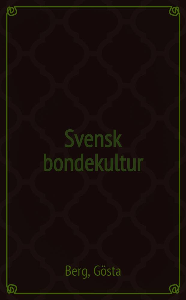 Svensk bondekultur