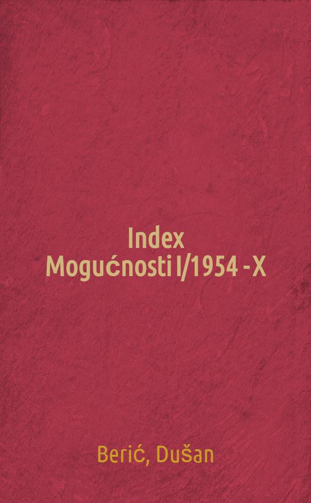 Index Mogućnosti I/1954 - X/1963