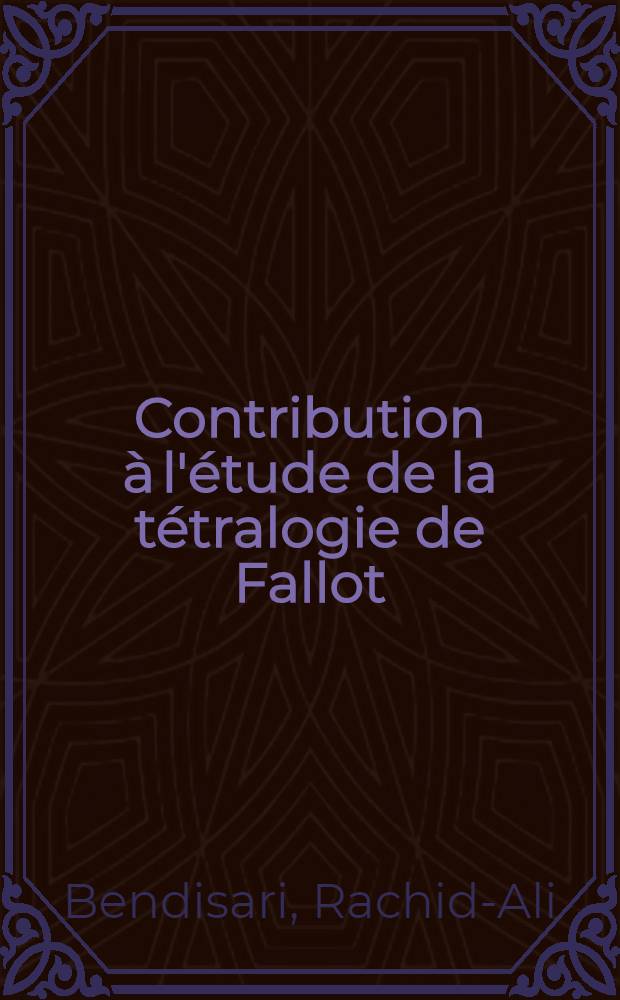 Contribution à l'étude de la tétralogie de Fallot : À propos de 27 cas : Thèse